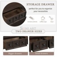 Glone Rustic Entryway Console Table, 5 Ft. Long with Two Sizes Drawers & Bottom Shelf for Storage - Image 11