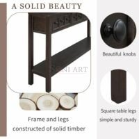 Glone Rustic Entryway Console Table, 5 Ft. Long with Two Sizes Drawers & Bottom Shelf for Storage - Image 14