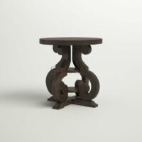 Jalna Solid Wood Trestle End Table For Living Room Hallway Bedroom - Image 6