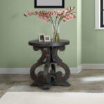 Jalna Solid Wood Trestle End Table For Living Room Hallway Bedroom | Wooden End Table | Solid Wood End Table | Pedestal Side Table | Soni Art