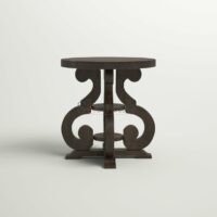 Jalna Solid Wood Trestle End Table For Living Room Hallway Bedroom - Image 5