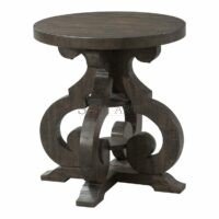 Jalna Solid Wood Trestle End Table For Living Room Hallway Bedroom - Image 4