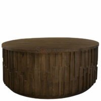 Viewpoint Solid Wood Coffee Table – Hidden Storage | Handcrafted by Soni Art | Wooden Coffee Table with Storage | Round Coffee Table with Storage | Soni Art