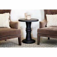 Hosten Solid Wood Pedestal End Table for Living Room Hallway - Image 2