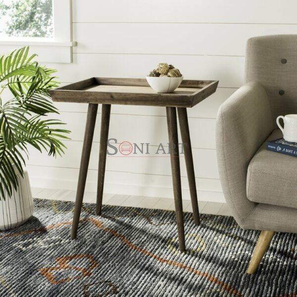 Brycin Tray Top End Table | Buy Wooden End Tables Online | Side & End Tables | Solid Wood Furniture Online | Soni Art