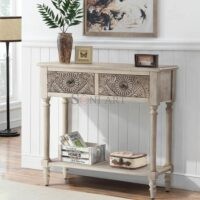Viena Vintage Solid Wood 2-Drawers Console Table - Image 4