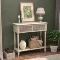 Viena Vintage Solid Wood 2-Drawers Console Table - Image 2
