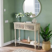 Viena Vintage Solid Wood 2-Drawers Console Table - Image 3