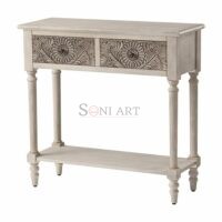 Viena Vintage Solid Wood 2-Drawers Console Table - Image 5