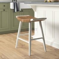 Sandy Backless Woven Counter Stool in Natural – Solid Wood | Soni Art - Image 2