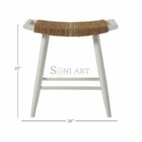 Sandy Backless Woven Counter Stool in Natural – Solid Wood | Soni Art - Image 5