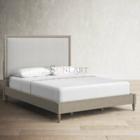 Dinora Solid Wood Frame Upholstered Headboard Bed - Image 3