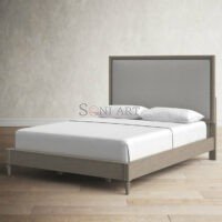 Dinora Solid Wood Frame Upholstered Headboard Bed - Image 2