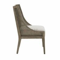 Wingback Back Set of 2 Woven Chairs with Upholstered Cushions – Solid Wood | Soni Art - Image 7