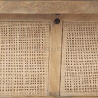 Carlton Solid Wood Coffee Table - With Cane Accented Base Coffee Table - Image 17