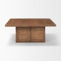 Carlton Solid Wood Coffee Table - With Cane Accented Base Coffee Table - Image 12