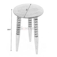 Fluornoy Tripod Solid Wood Accent Table – Round Mango Wood End Table by Soni Art - Image 7