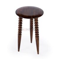 Fluornoy Tripod Solid Wood Accent Table – Round Mango Wood End Table by Soni Art | Wooden Side Table | Side Table with 3 Legs | Wooden Side Table