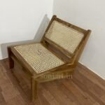 Pierre Jeanneret Kangaroo Chair Teak Wood Chair Wooden Cane in Back and Seat for Living Room | Pierre Jeanneret Furniture | Chandigarh Chairs | Wooden Cane Chairs | Pierre Jeanneret Chairs | Soni Art