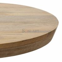 Conan Oval Mango Wood Coffee Table 38 Inch by Soni Art - Image 4