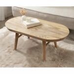 Conan Oval Mango Wood Coffee Table 38 Inch by Soni Art | Wooden Coffee Table by Soni Art | Living Room Furniture by Soni Art | Mango Wood Furniture Online
