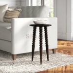 Munich Solid Wood 3 Legs End Table for Living Room 14x24 Inch | Buy Solid Wood End Table Online | Sofa Side Table for Living Room | Soni Art