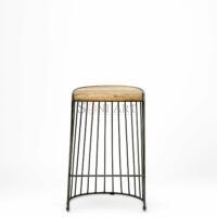 Marisol Wood and Iron Bar & Counter Stool Kitchen Counter Stool Industrial Design - Image 2