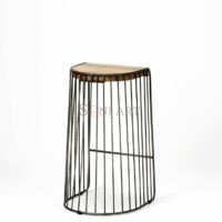 Marisol Wood and Iron Bar & Counter Stool Kitchen Counter Stool Industrial Design - Image 4