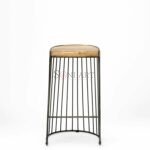 Marisol Wood and Iron Bar & Counter Stool Kitchen Counter Stool Industrial Design | Iron Bar Stool | High Bar Chair & Stool | Soni Art