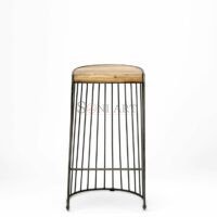 Marisol Wood and Iron Bar & Counter Stool Kitchen Counter Stool Industrial Design | Iron Bar Stool | High Bar Chair & Stool | Soni Art