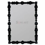 Aseen Wood Vintage Mirror Frame with Mirror For Living Room Bedroom | Wooden Mirror Frame | Carved Mirror Frame | Mirror Frame for Bedroom | Soni Art