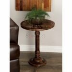 Elephant Carved Wooden End Table Living Room 17x21 Inches | Wooden Side Table | Buy Wooden End Table Online | Sofa Side Table Online | Soni Art
