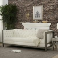 Greyport Nonia 3 Seater Wooden Frame Upholstered Tuffed Sofa - Image 4