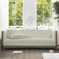 Greyport Nonia 3 Seater Wooden Frame Upholstered Tuffed Sofa - Image 2