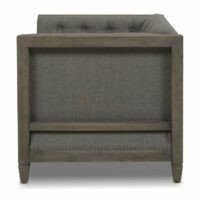 Greyport Coastal Farmhouse Upholstered Armchair with Tufted Back Solid Wood Frame Soni Art - Image 6