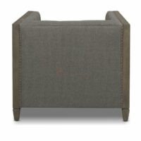 Greyport Coastal Farmhouse Upholstered Armchair with Tufted Back Solid Wood Frame Soni Art - Image 8