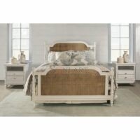Shorehaven Cane Panel Bed in Off White – Solid Wood Bed Frame | Soni Art - Image 5
