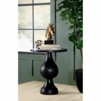 Siesto Desinger Round Pedestal Accent Table for Living Room, Hallway | Wooden Side Table for Living Room | Sofa Side table | Soni Art