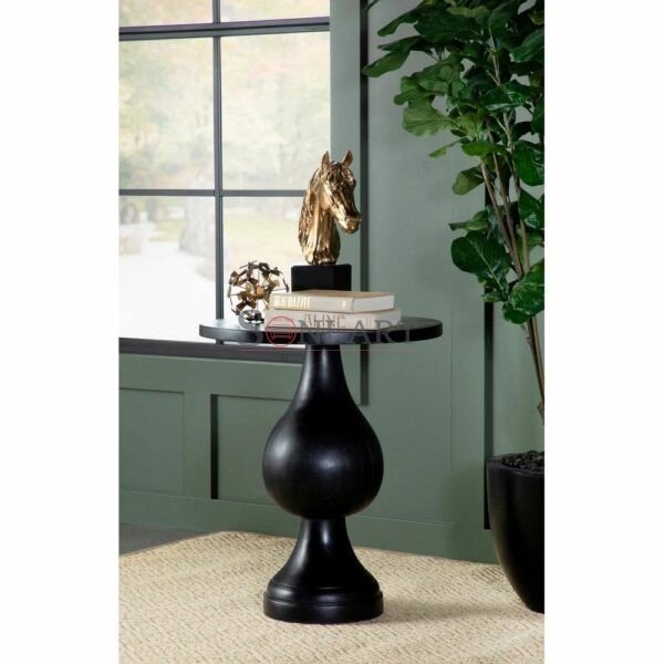 Siesto Desinger Round Pedestal Accent Table for Living Room, Hallway | Wooden Side Table for Living Room | Sofa Side table | Soni Art