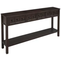 Glone Rustic Entryway Console Table, 5 Ft. Long with Two Sizes Drawers & Bottom Shelf for Storage - Image 5