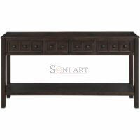Glone Rustic Entryway Console Table, 5 Ft. Long with Two Sizes Drawers & Bottom Shelf for Storage - Image 2