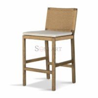Sarve Solid Wood Rope Back Bar Stool with Performance Fabric – Soni Art - Image 2