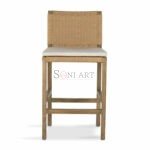 Sarve Solid Wood Rope Back Bar Stool with Performance Fabric – Soni Art | Wooden Bar Stool | Wooden Rope Stool | Bar Stool made of Solid Wood | Soni Art