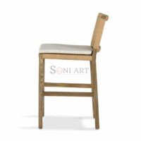 Sarve Solid Wood Rope Back Bar Stool with Performance Fabric – Soni Art - Image 3