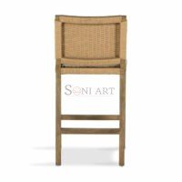 Sarve Solid Wood Rope Back Bar Stool with Performance Fabric – Soni Art - Image 4