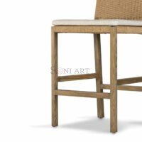 Sarve Solid Wood Rope Back Bar Stool with Performance Fabric – Soni Art - Image 5