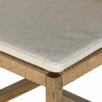 Sarve Solid Wood Rope Back Bar Stool with Performance Fabric – Soni Art - Image 10