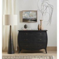 Hextor Three Drawer Dresser in Distressed Black – European Antique Style | Soni Art | Wooden Dressing Table | Three Drawer Dressing Table | Soni Art