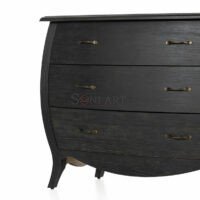 Hextor Three Drawer Dresser in Distressed Black – European Antique Style | Soni Art - Image 11