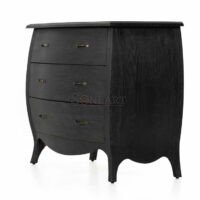 Hextor Three Drawer Dresser in Distressed Black – European Antique Style | Soni Art - Image 3